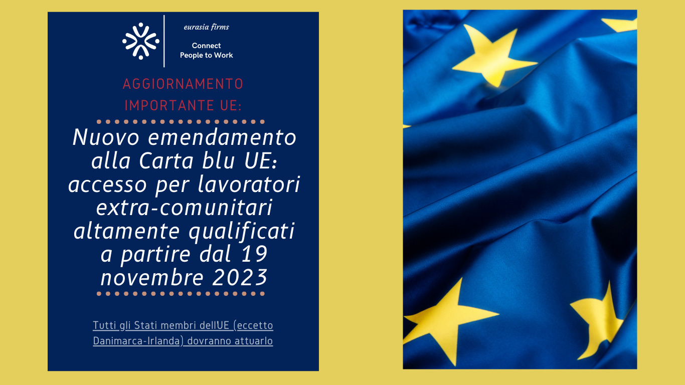 🇮🇹 L’Italia Potenzia le Leggi sull’Immigrazione per Attrarre Lavoratori Altamente Qualificati, (Carta Blue UE) L’Italia ha preso il comando pubblicando queste regole nella Gazzetta Ufficiale il 2 novembre 2023, e saranno pienamente efficaci a partire dal 17 novembre 2023.